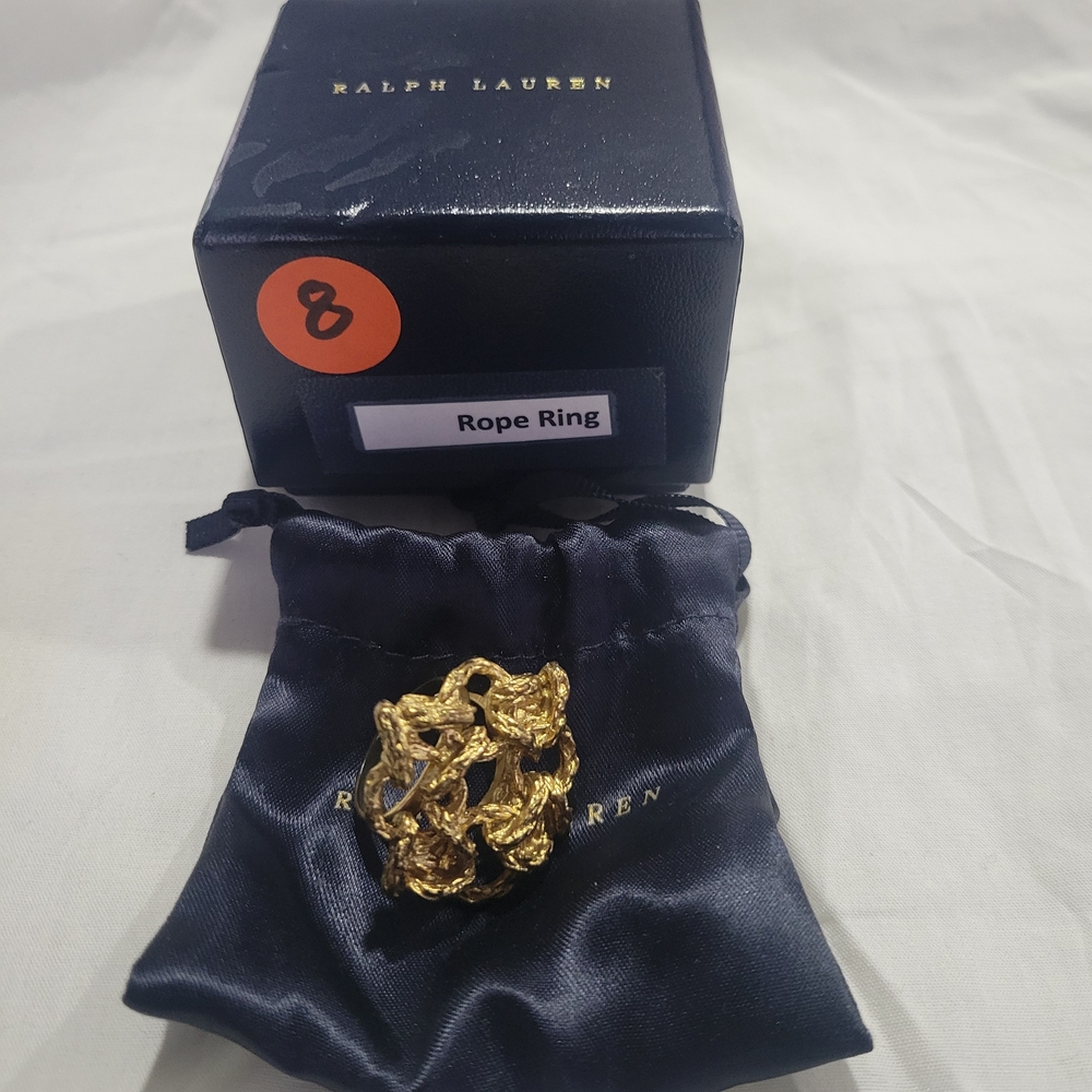 Brand: Ralph Lauren Collection Brass Rope Ring - Picture 3 of 4